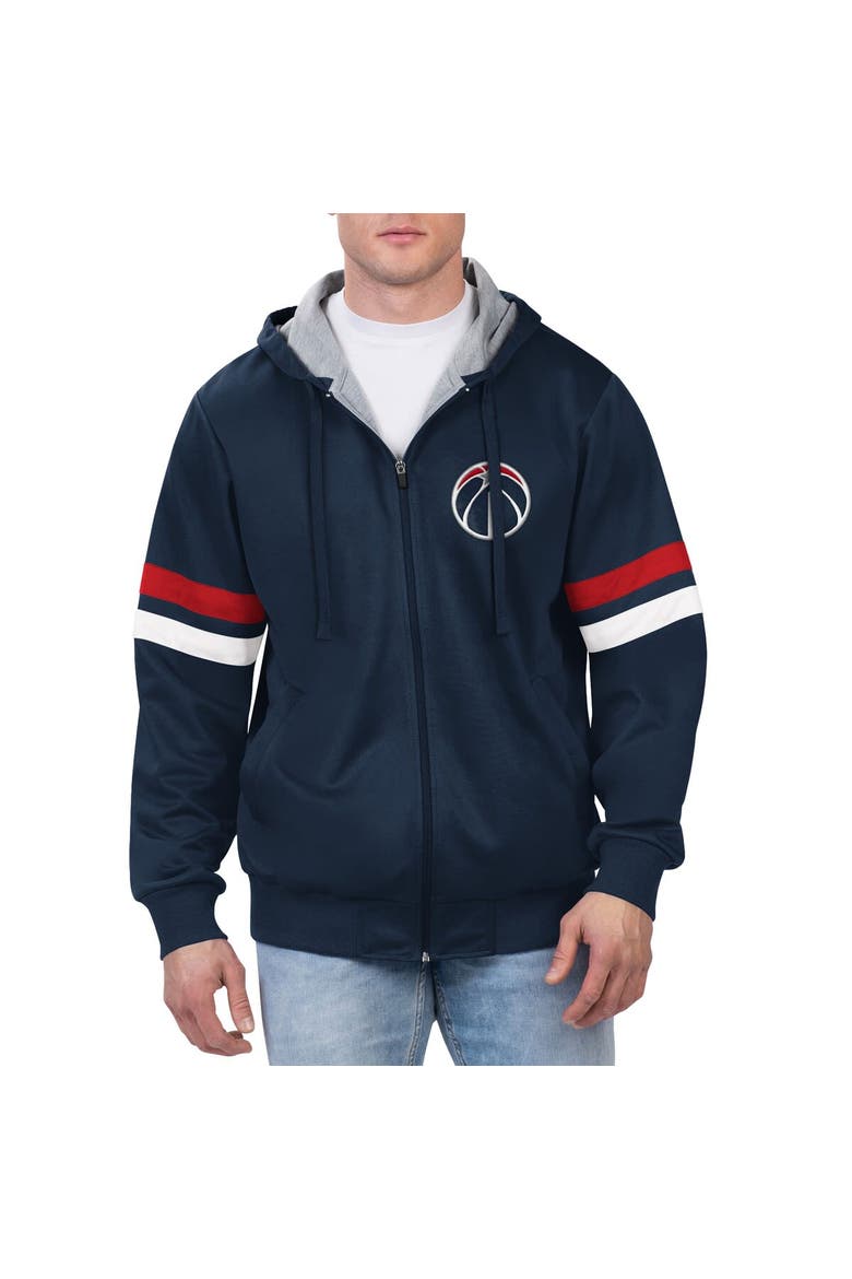 Men's G-III Sports by Carl Banks Navy Washington Wizards Contender Full-Zip Hoodie Jacket, Main, color, Navy