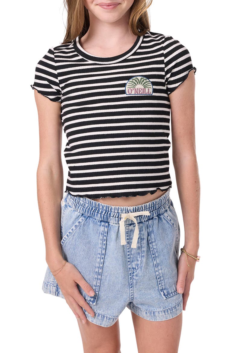 Kids' Merrit Stripe T-Shirt, Main, color, BLACK