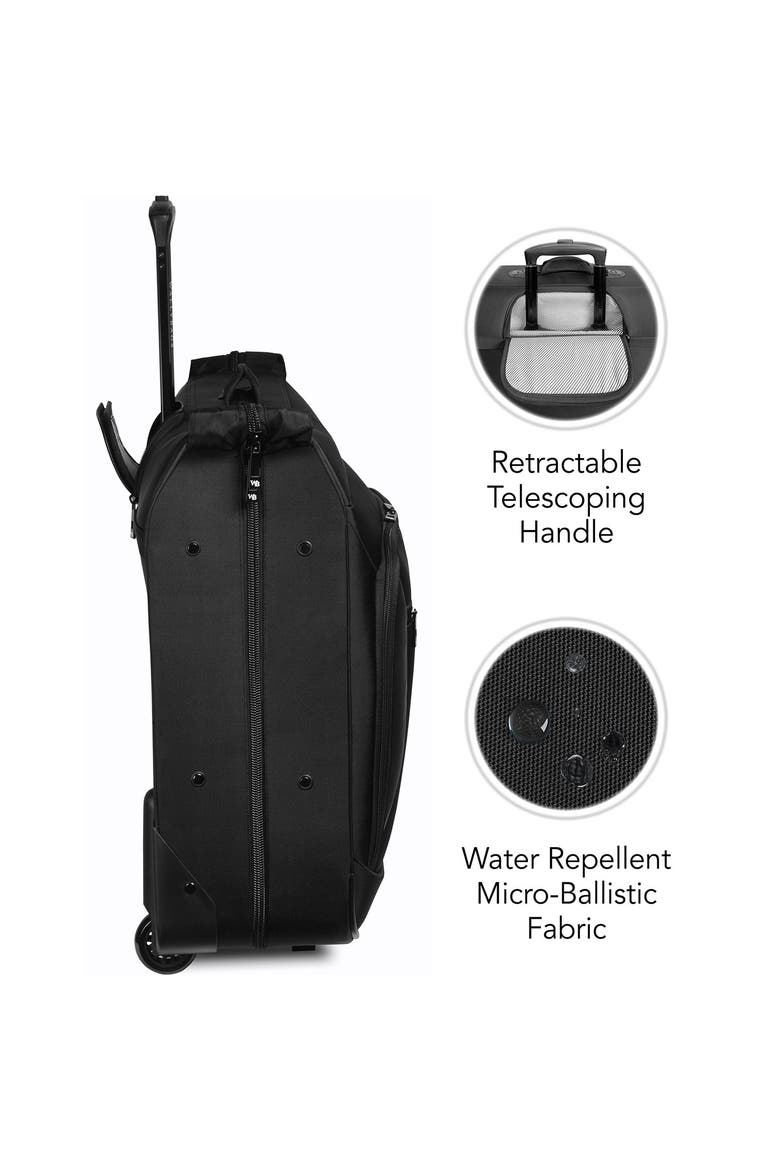 45" Premium Rolling Garment Bag with multiple pockets, Alternate, color, Black