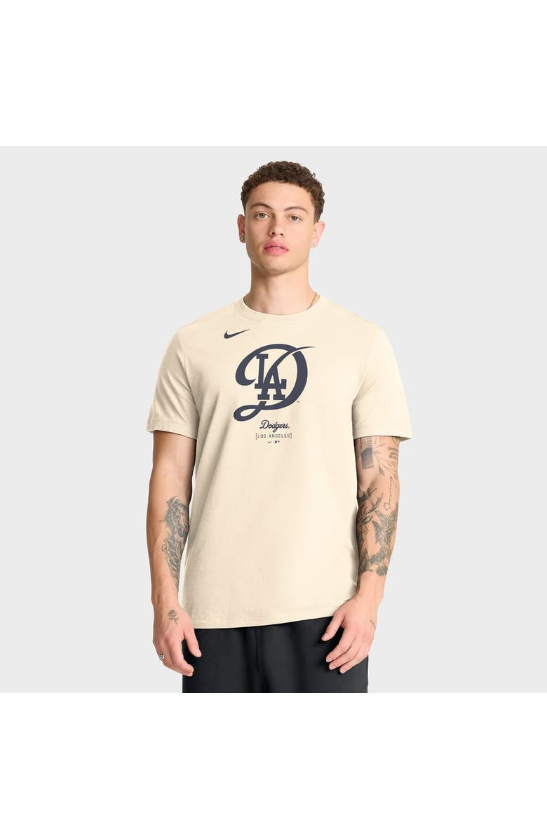 Nike Men's Nike Cream Los Angeles Dodgers City Connect Large Logo T-Shirt, Main, color, Cream