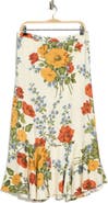 T Tahari Floral Print Flounce Skirt