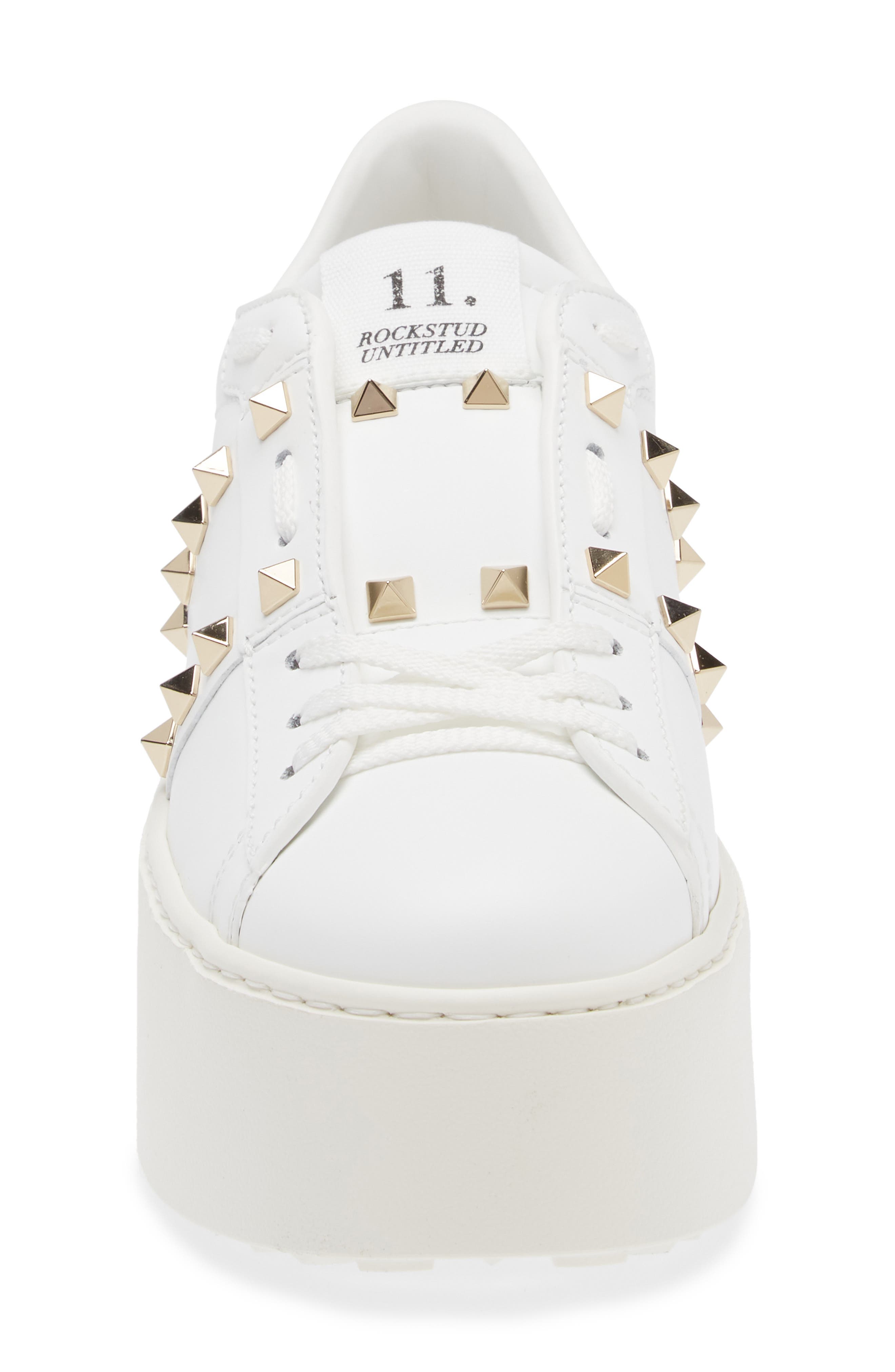 Valentino Garavani Rockstud Untitled Platform Sneaker, Alternate, color, 0Bo Bianco