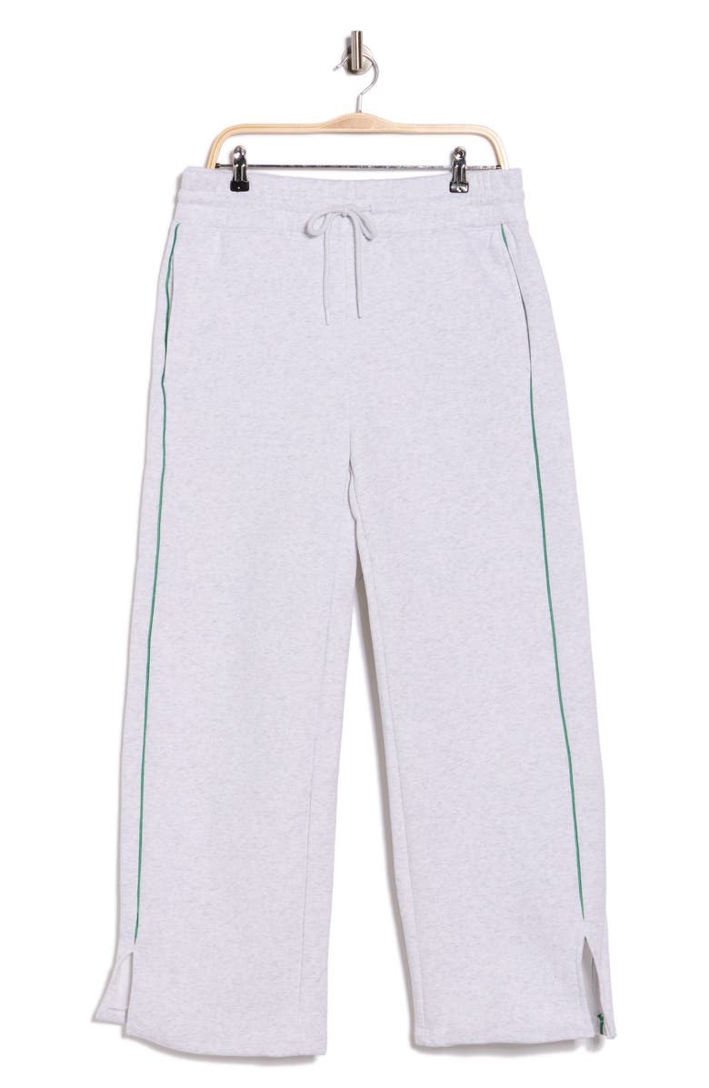 90 DEGREE BY REFLEX Finish Line Fleece Sweatpants, Main, color, Heather Light Grey/ Green
