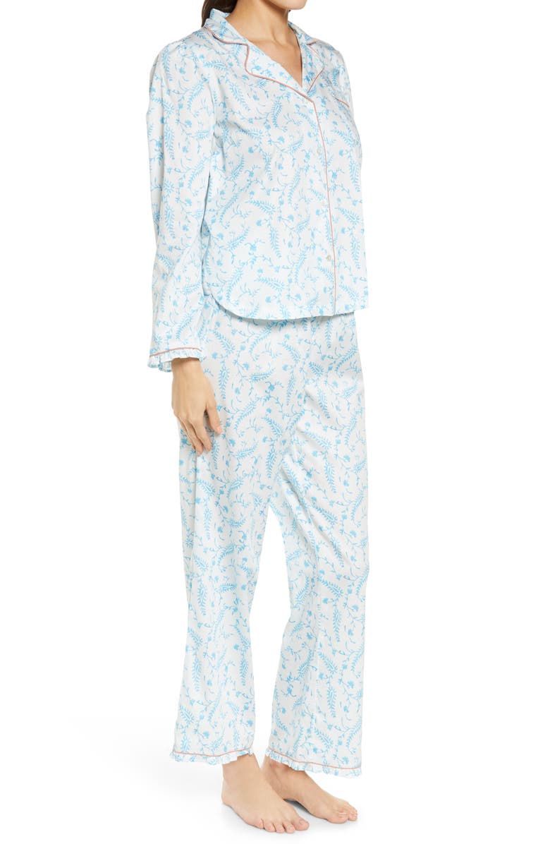 REVERIE Women's Marilyn Print Crop Organic Cotton Pajamas, Alternate, color, 