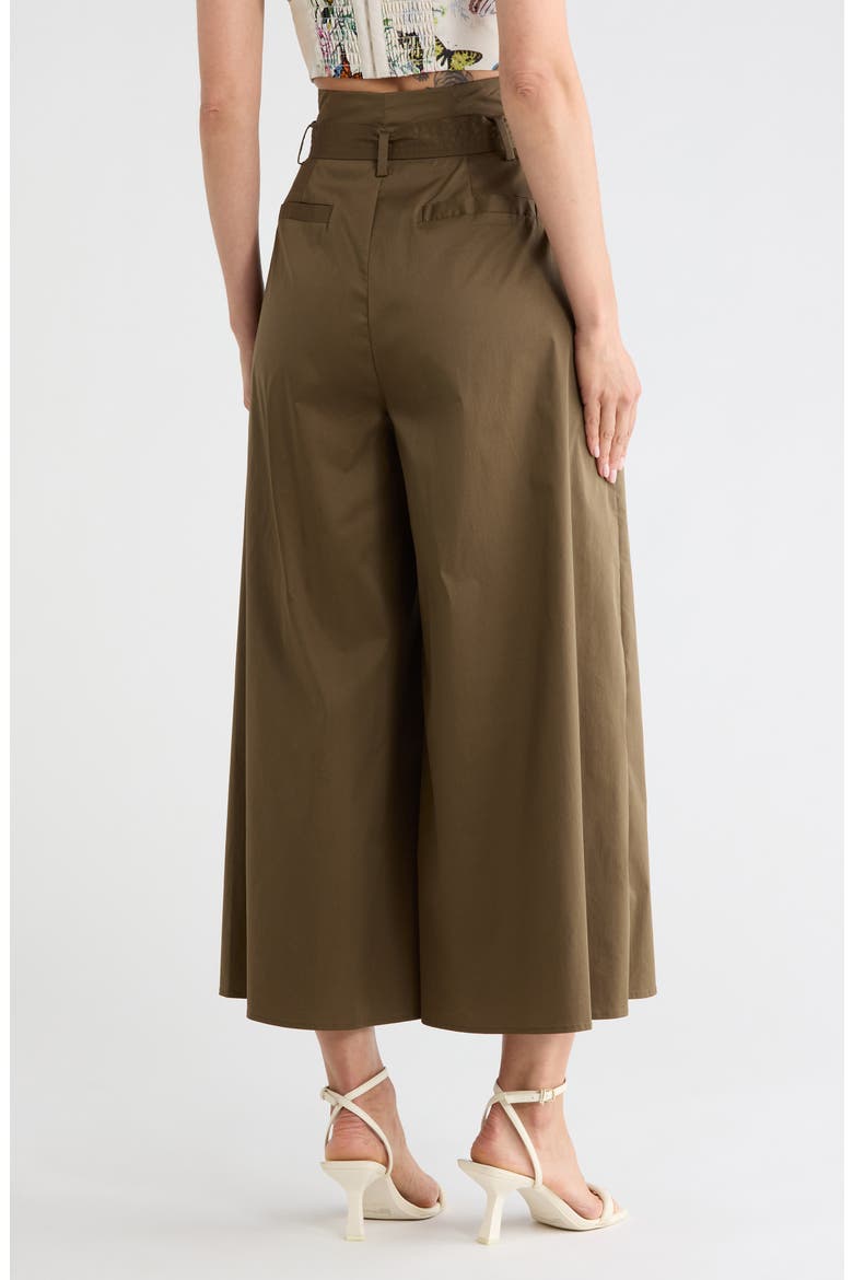 Lowen Paperbag Waist Crop Wide Leg Pants, Alternate, color, PINE