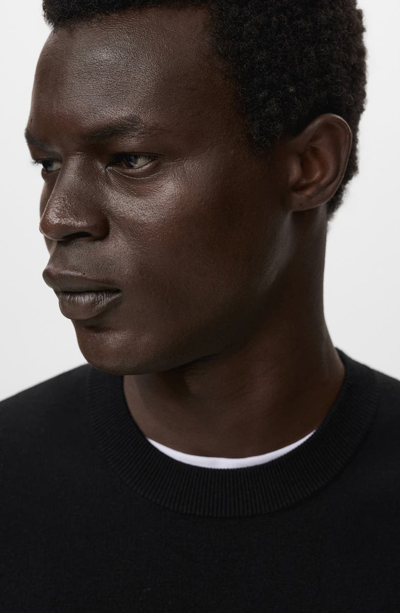 MANGO Regular Fit Crewneck Sweater, Alternate, color, Black