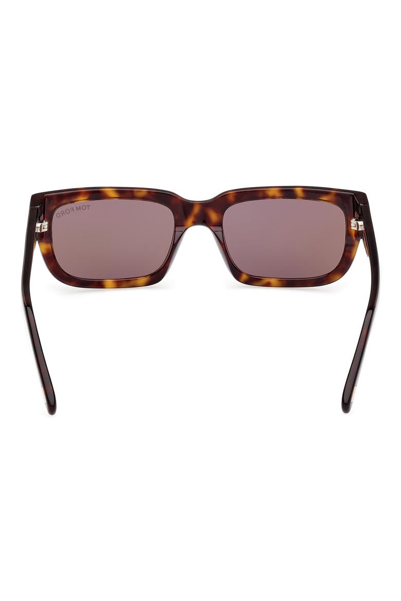 54mm Square Sunglasses, Alternate, color, DARK HAVANA / ROVIEX MIRROR