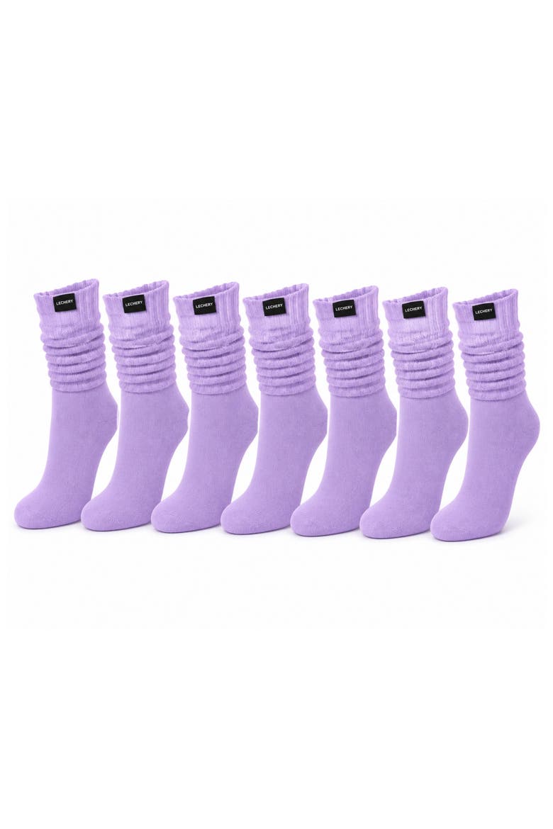 7-Pack Scrunch Slouchy Retro Boot Gym Sports Socks, Main, color, Lilac