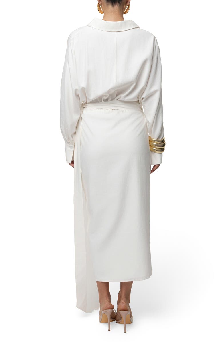 JLUXLABEL Skyline Long Sleeve Wrap Dress, Alternate, color, Ivory