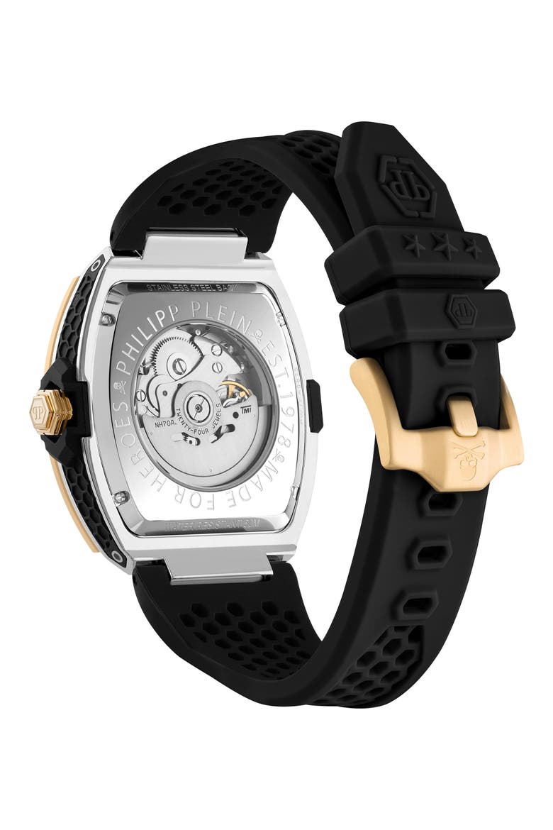 The $keleton 2.0 Automatic Silicone Strap Watch, 44mm, Alternate, color, TWO TONE