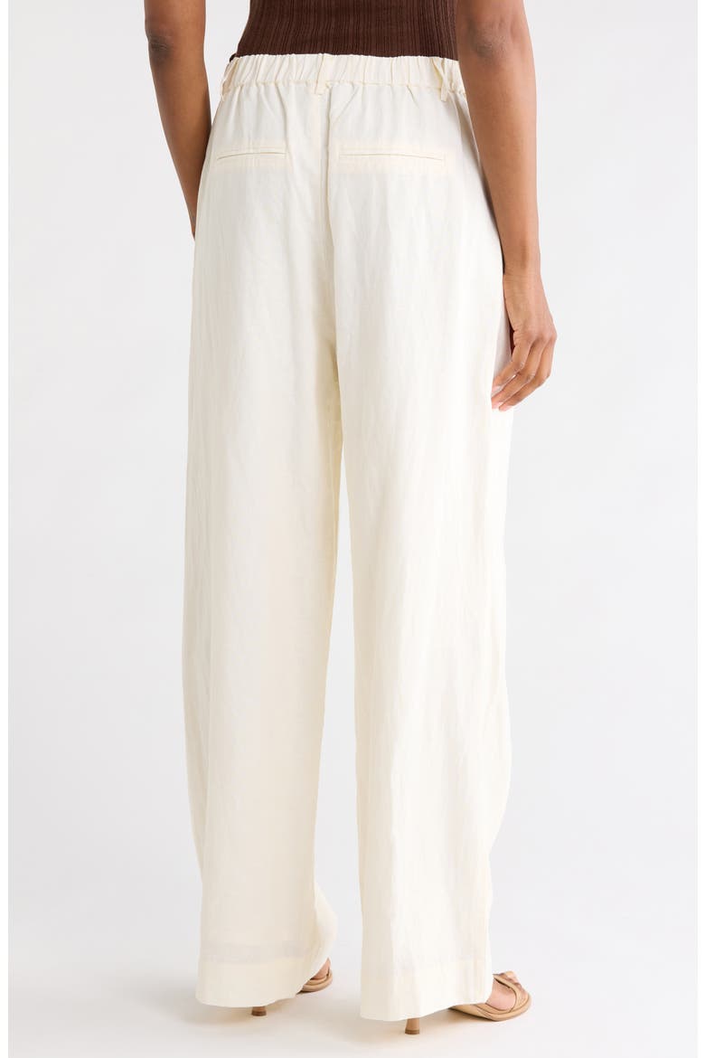 Cadiz Wide Leg Linen & Cotton Pants, Alternate, color, CREAM