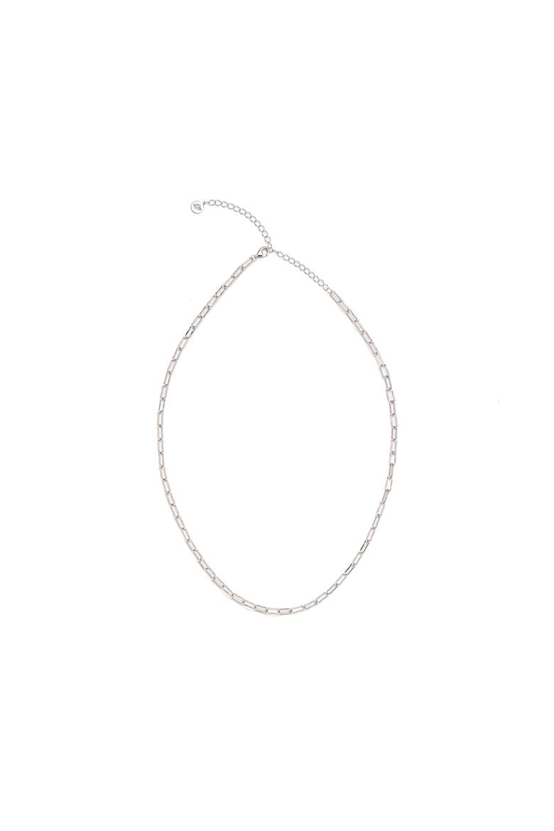Paperclip Chain Necklace, Main, color, White