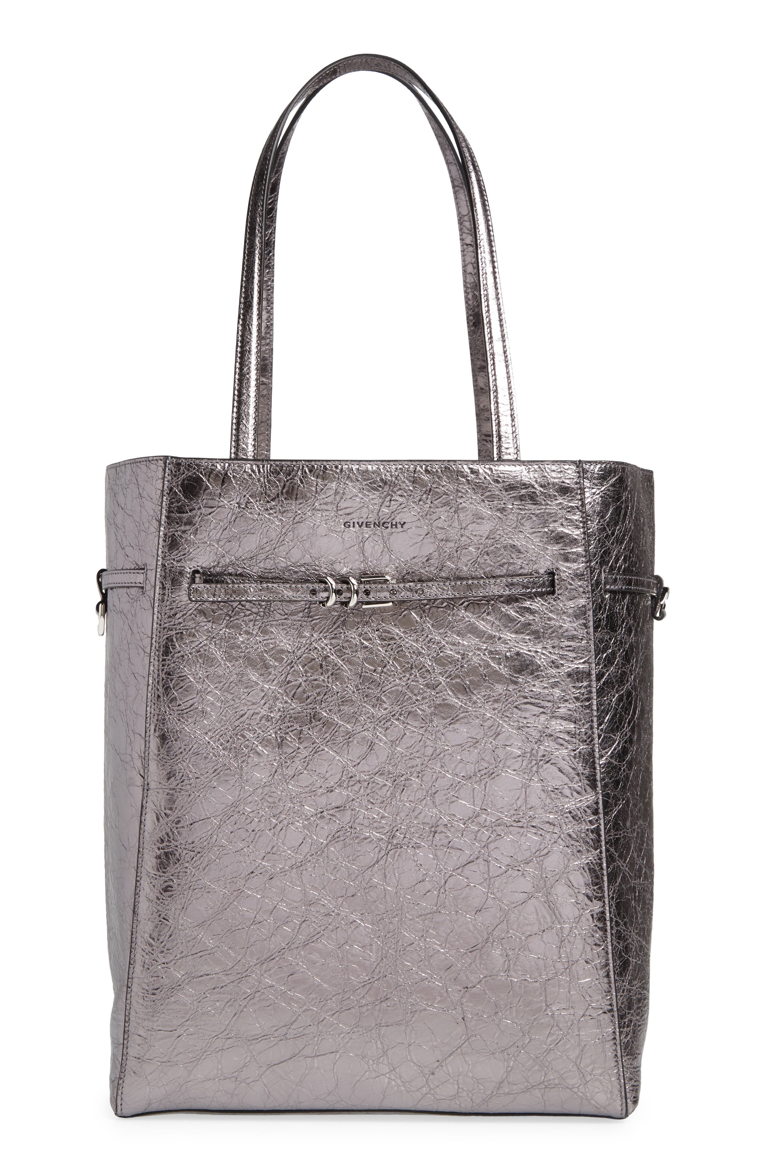 Givenchy Medium Voyou Metallic Leather North/South Tote, Main, color, 