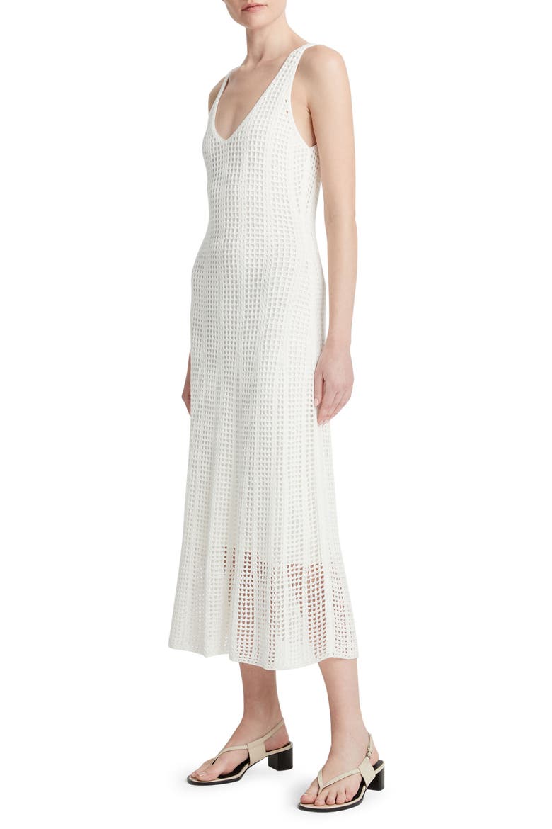Open Stitch Cotton Knit Dress, Alternate, color, OFF WHITE