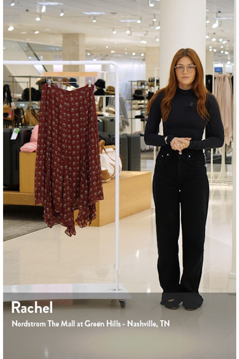 Rotelle Floral Handkerchief Hem Silk Chiffon Skirt video