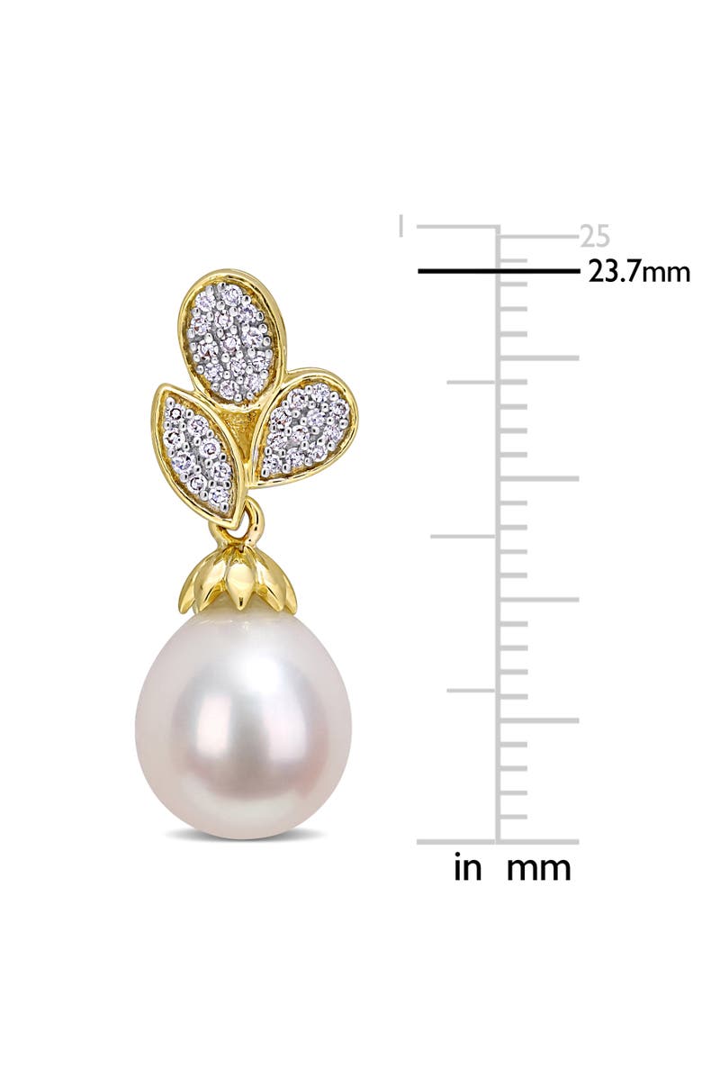 Julianna B. Cultured Pearl & Diamond Floral Drop Earrings 10k, Alternate, color, 