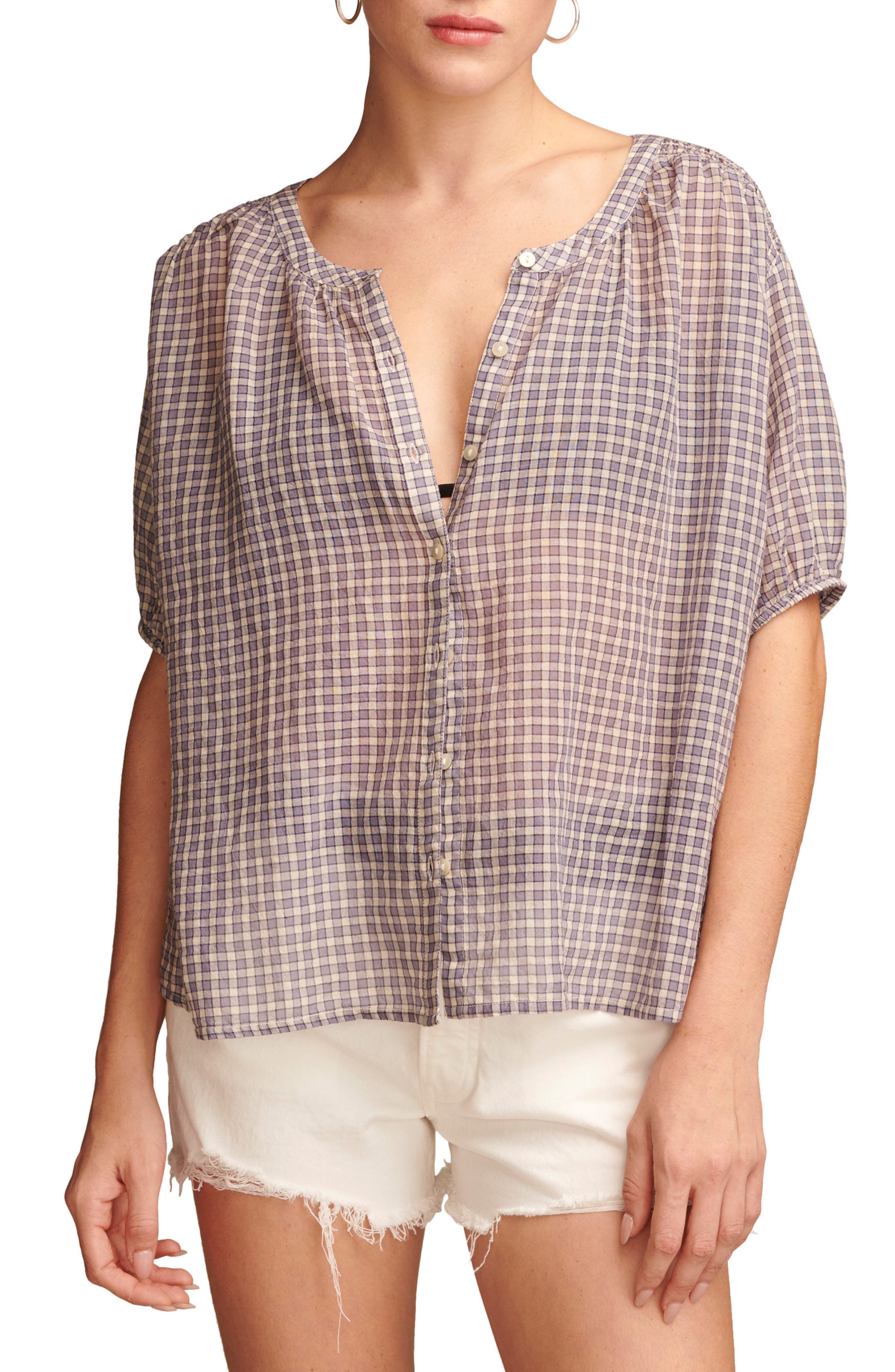 Lucky Brand Check Cotton Button-Up Shirt