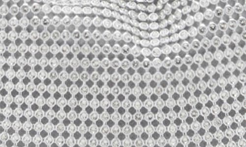 Mango Crystal Mesh Shoulder Bag In Silver