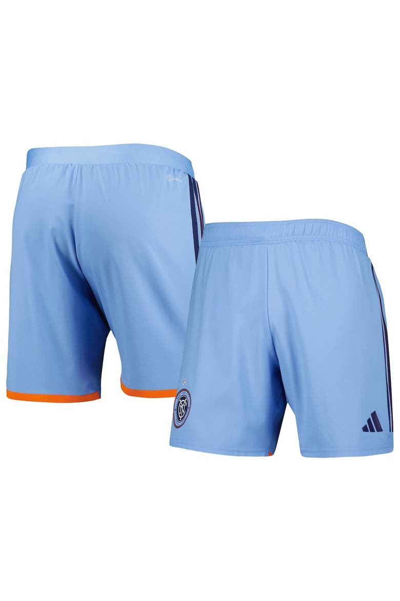 Men's adidas Light Blue New York City FC 2023 Away AEROREADY Authentic Shorts, Main, color, Light Blue