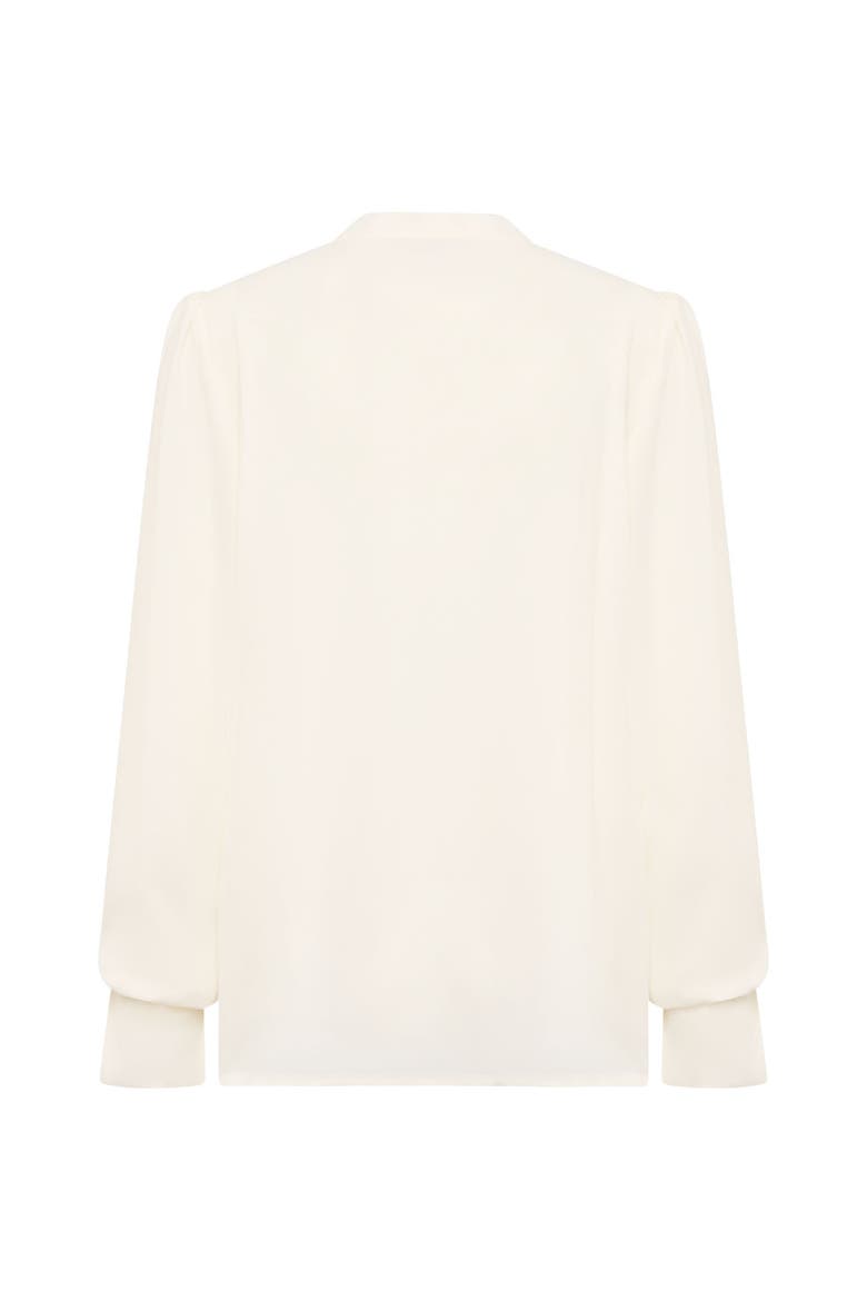 V-Neck Blouse With Long Sleeves, Alternate, color, Ecru
