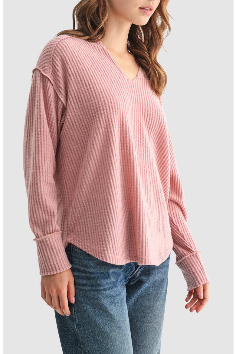 Textured Knit Henley Top, Alternate, color, DUSTY ROSE
