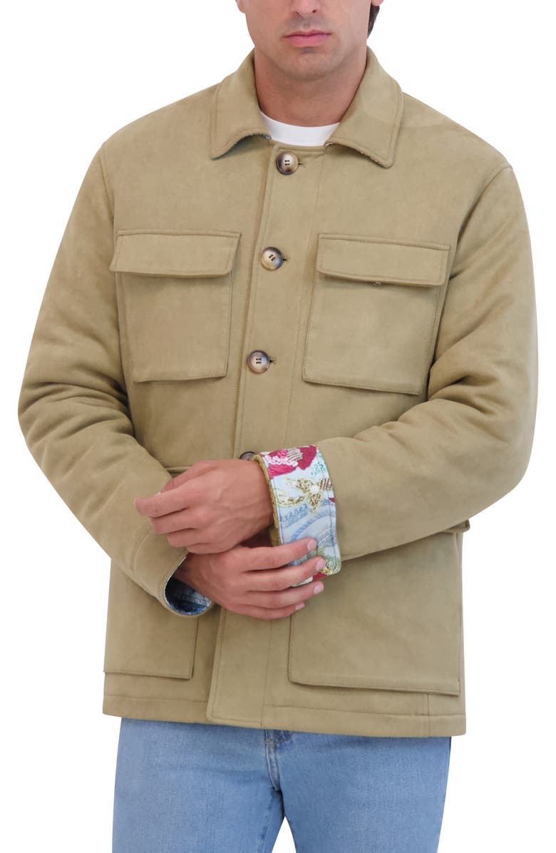 Robert Graham Faux Suede Safari Jacket, Alternate, color, Tan