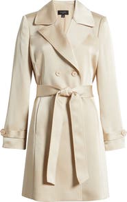 Tahari ASL Satin Trench Coat