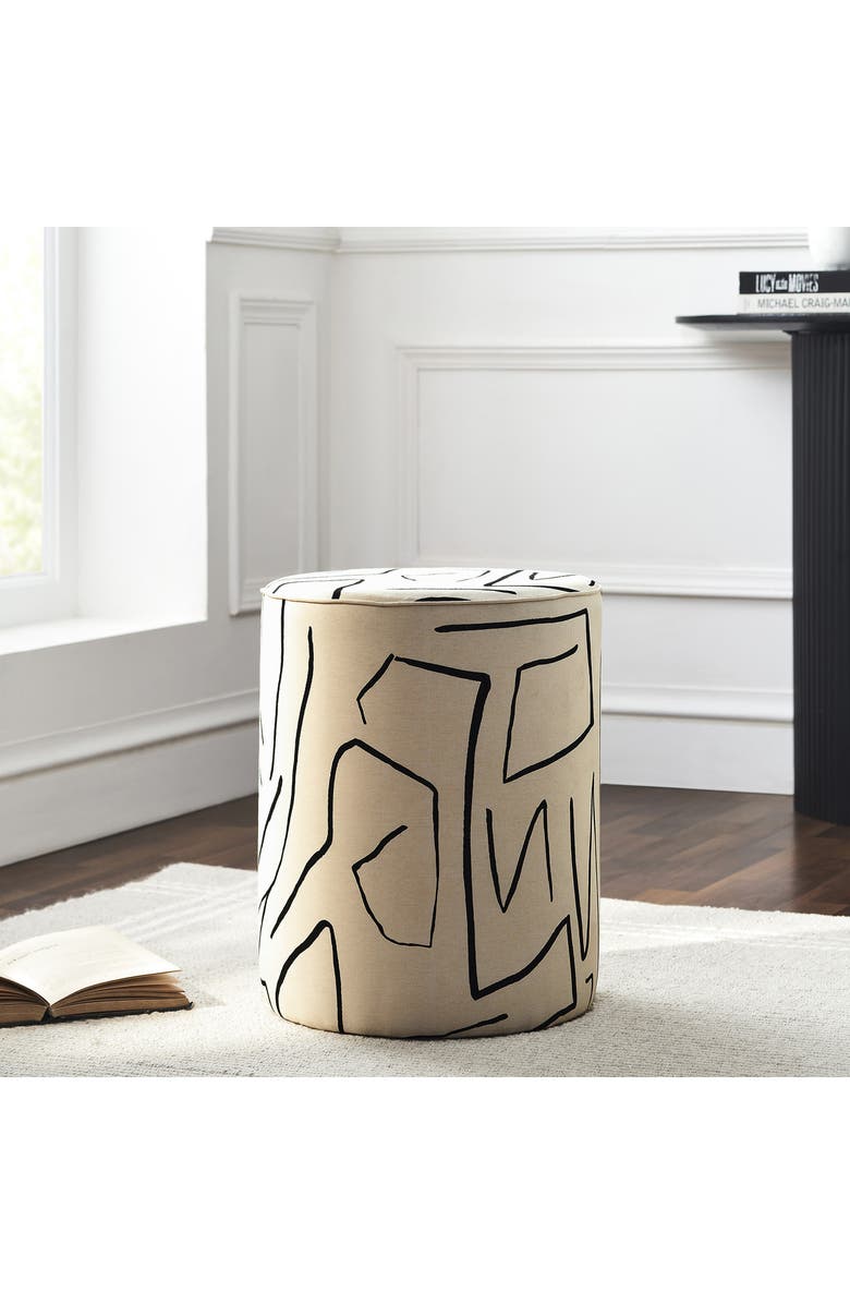 Renwil Rachelle Stool, Alternate, color, Cream Base/ Black Lines