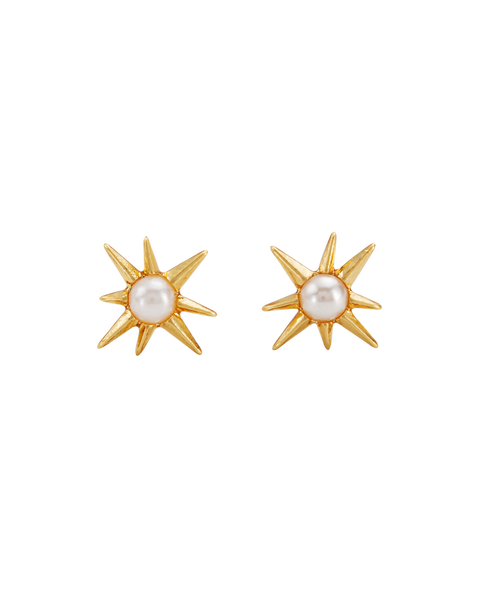 Star Pearl Stud Earrings