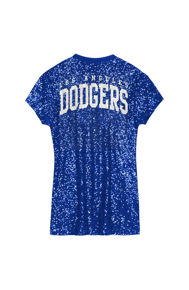 Outerstuff Youth  Royal Los Angeles Dodgers V-Neck Sequin Dress, Alternate, color, Royal