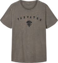 John Varvatos Embroidered Monogram Organic Cotton T-Shirt
