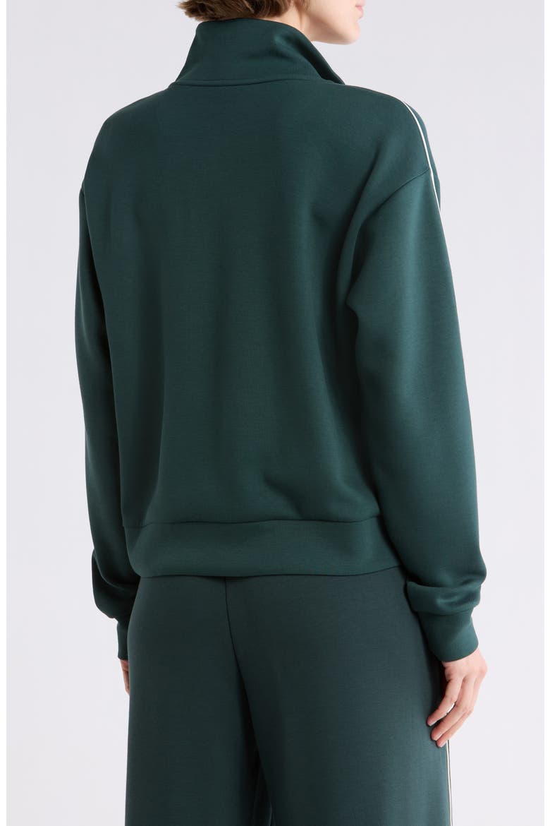 Whisper Piped Knit Quarter Zip Sweatshirt, Alternate, color, GREEN TIMBER