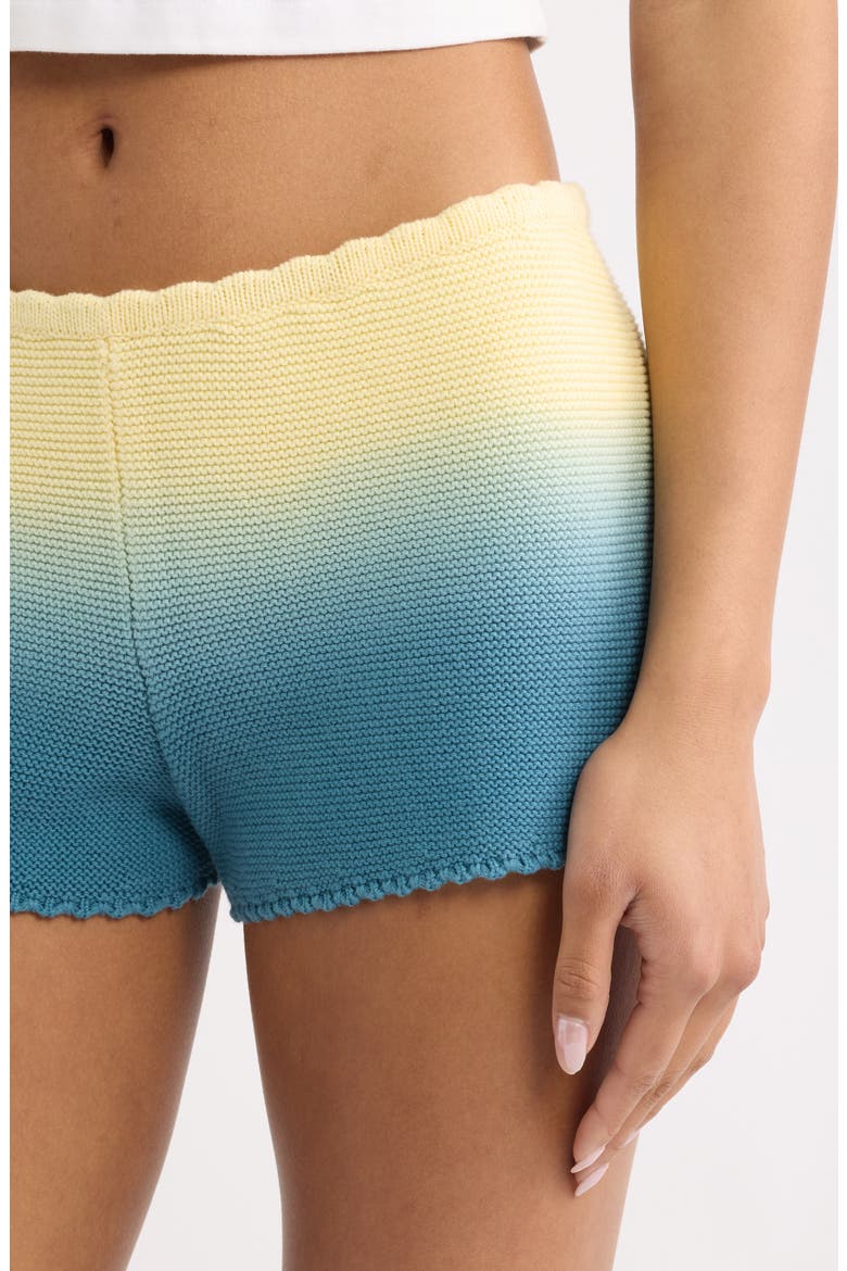 Cleo Dip Dye Knit Shorts, Alternate, color, DANISH BUTTER/ DEEP CANAL