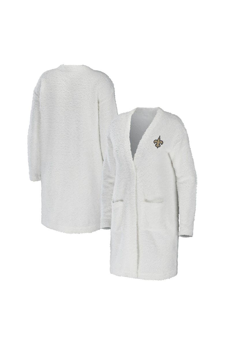 WEAR by Erin Andrews Women's WEAR by Erin Andrews Cream New Orleans Saints Cozy Lounge Cardigan Sweater, Main, color, Cream