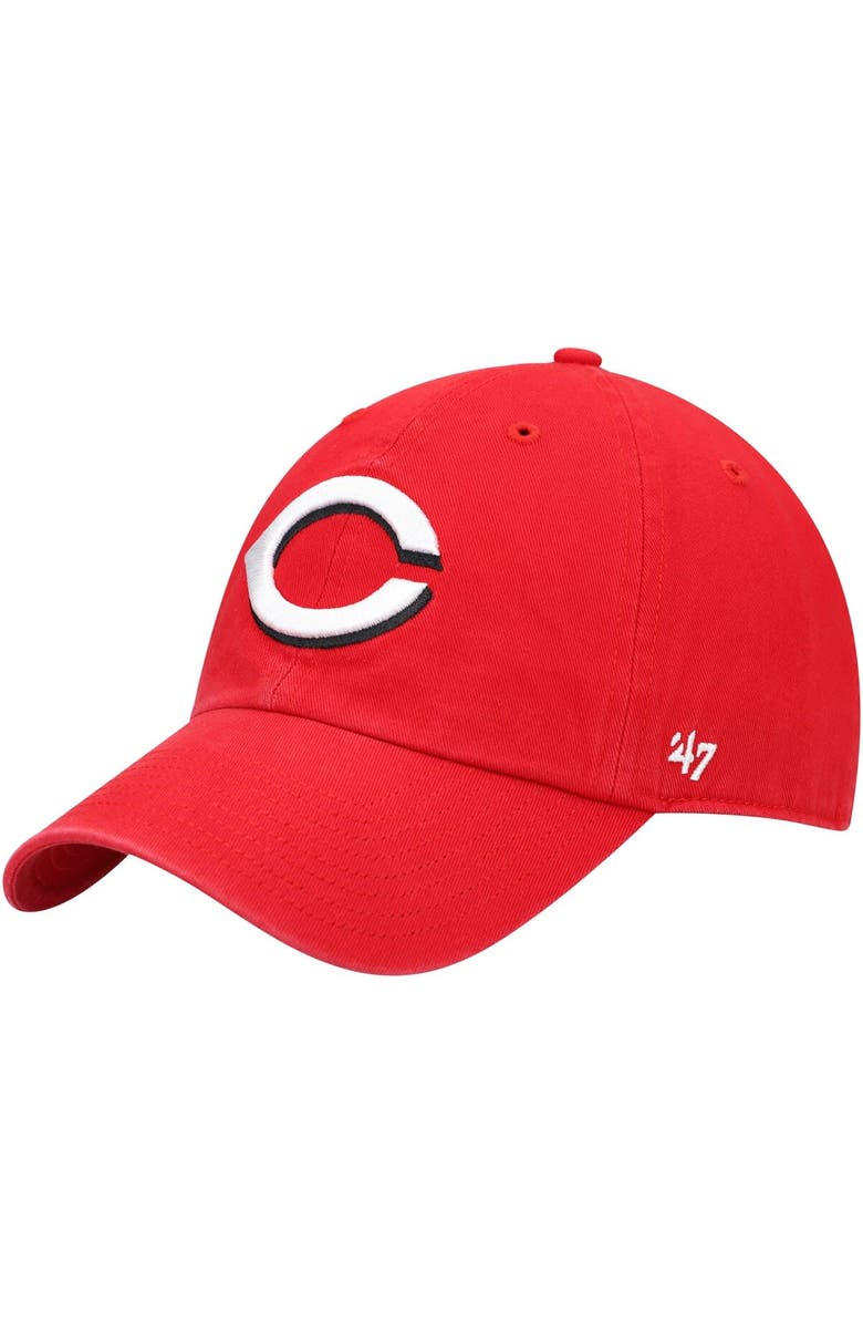 '47 Men's '47 Red Cincinnati Reds Clean Up Adjustable Hat, Main, color, Red
