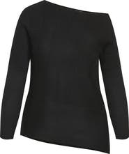 City Chic Lean In One-Shoulder Rib Sweater