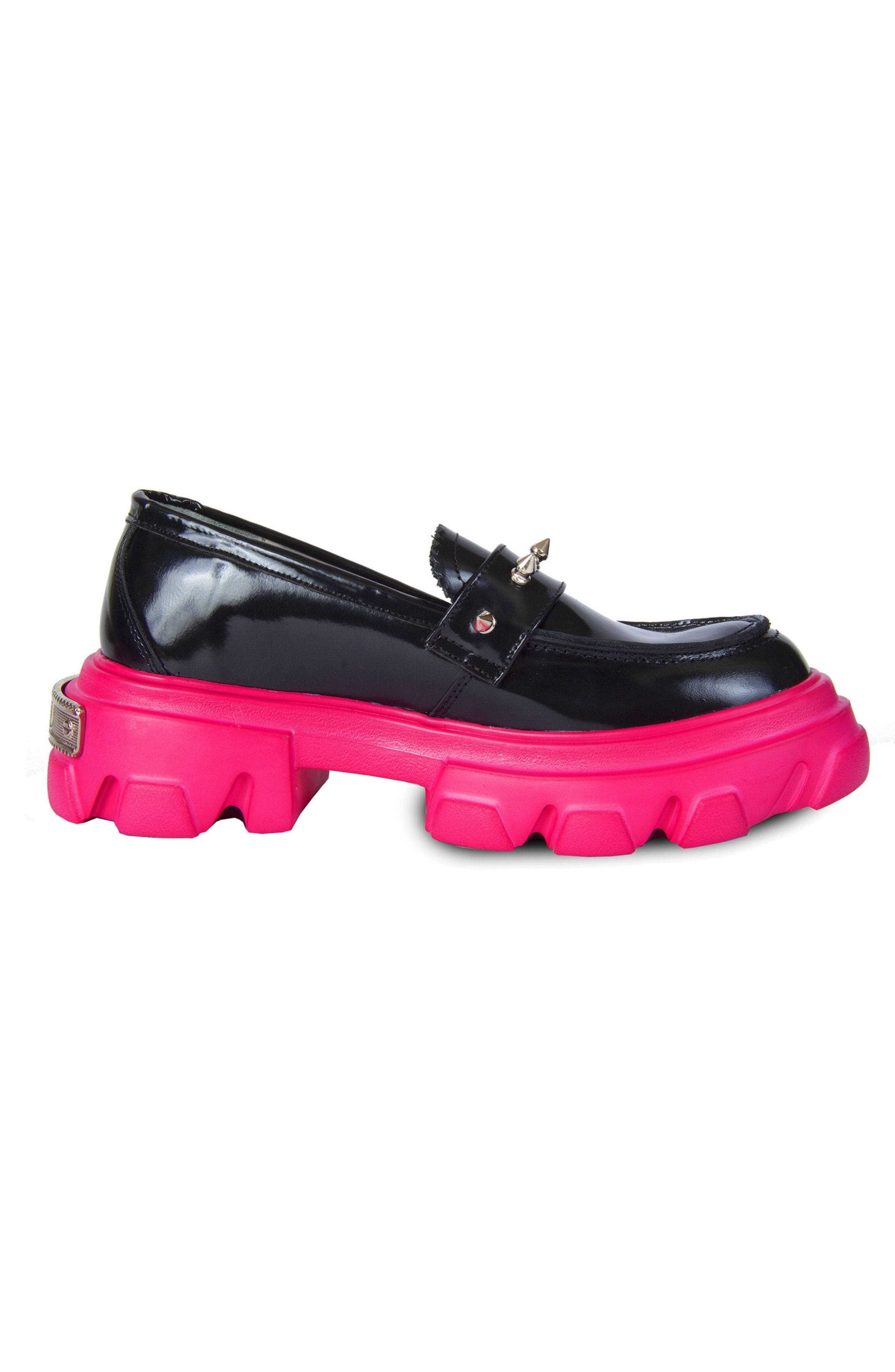 URBNKICKS Glam Loafer Leather Shoes, Alternate, color, Black