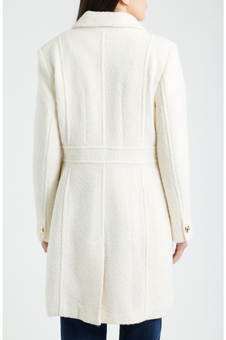 Inset Waist Bouclé Coat, Alternate, color, MODERN IVORY