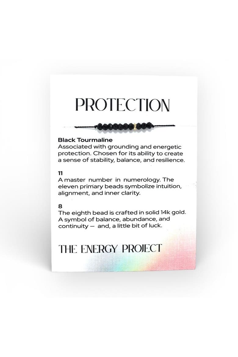 The Energy Project Bracelet - Protection With Black Tourmaline & Solid 14K Gold Bead, Alternate, color, Black