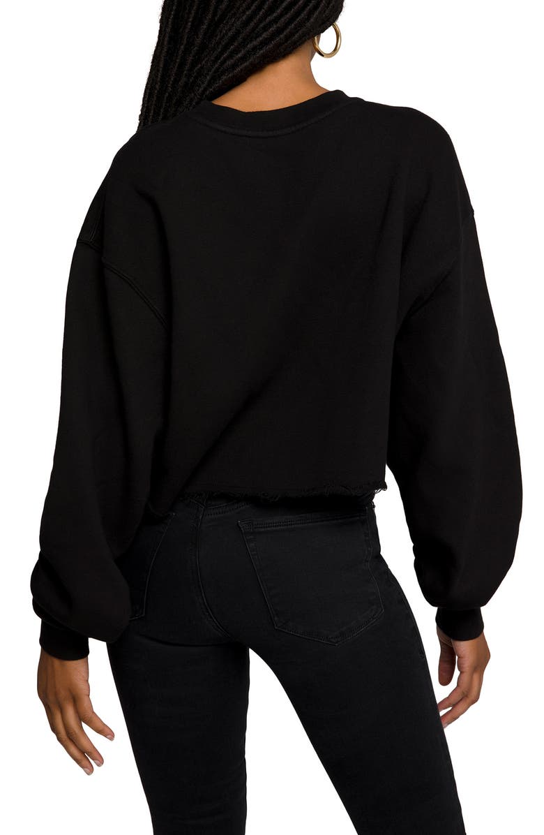 Good American Cool Crop Cotton Sweatshirt, Alternate, color, 
