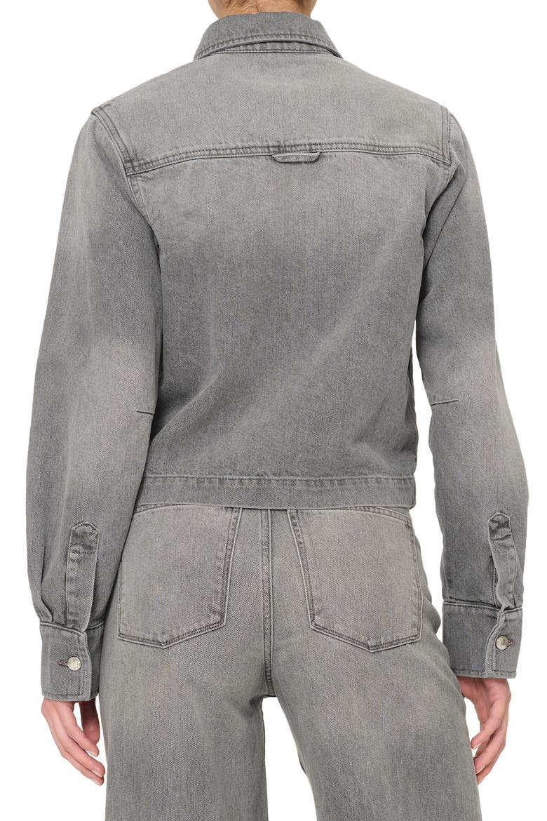 Montauk Crop Denim Button-Up Shirt, Alternate, color, GRANITE