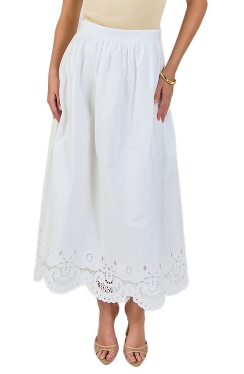 Embroidered Hem Cotton Skirt