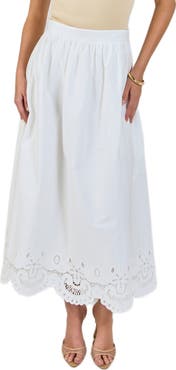 Endless Rose Embroidered Hem Cotton Skirt