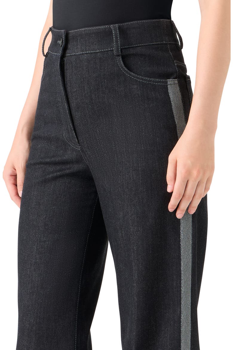 High Waist Wide Straight Leg Jeans, Alternate, color, BLACK
