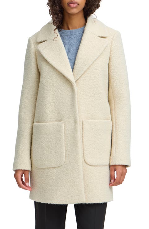 Bouclé Wool Blend Coat