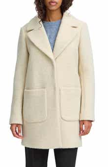 ICHI Bouclé Wool Blend Coat