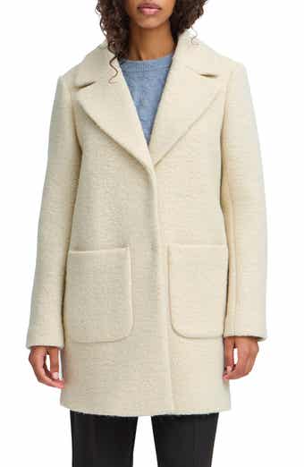 ICHI Bouclé Wool Blend Coat