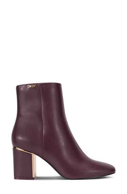 Dkny Cianna Block Heel Bootie In Burgundy