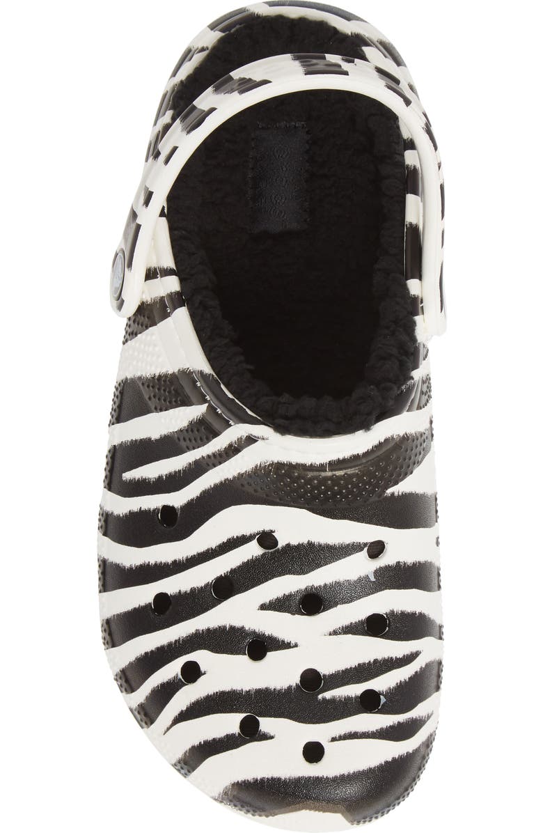 CROCS <sup>™</sup> Classic Lined Animal Print Slipper, Alternate, color,