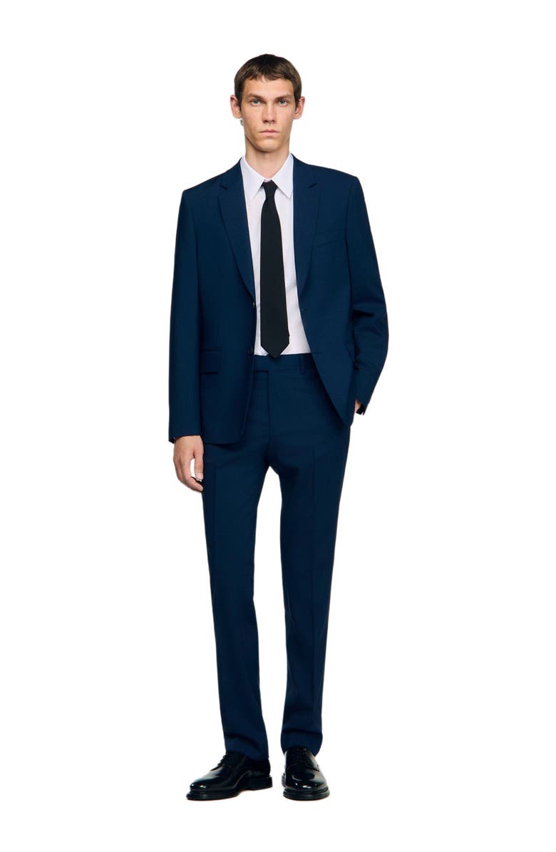 SANDRO Wool suit jacket, Alternate, color, Royal Blue